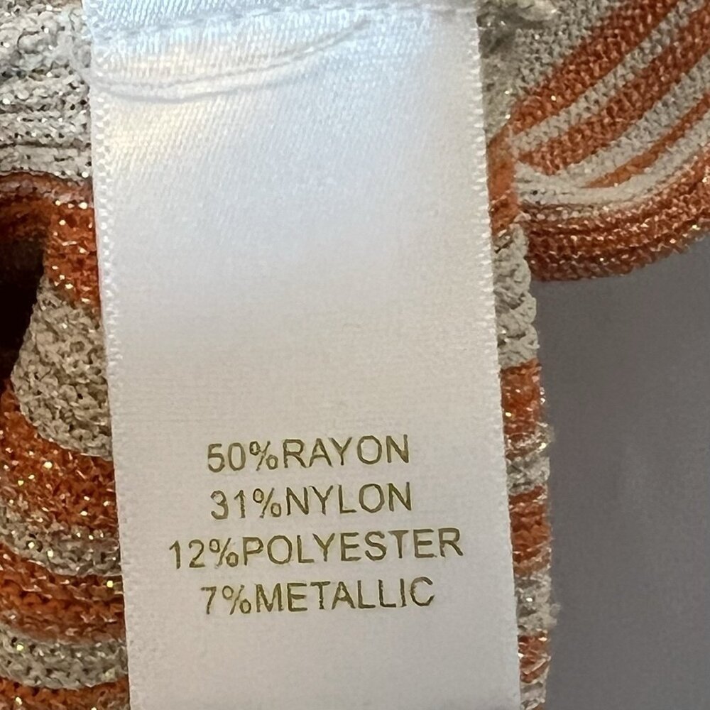 Revolve House of Harlow Top Small orange Gold sleeveless Knit Striped Mock Neck - Picture 11 of 11